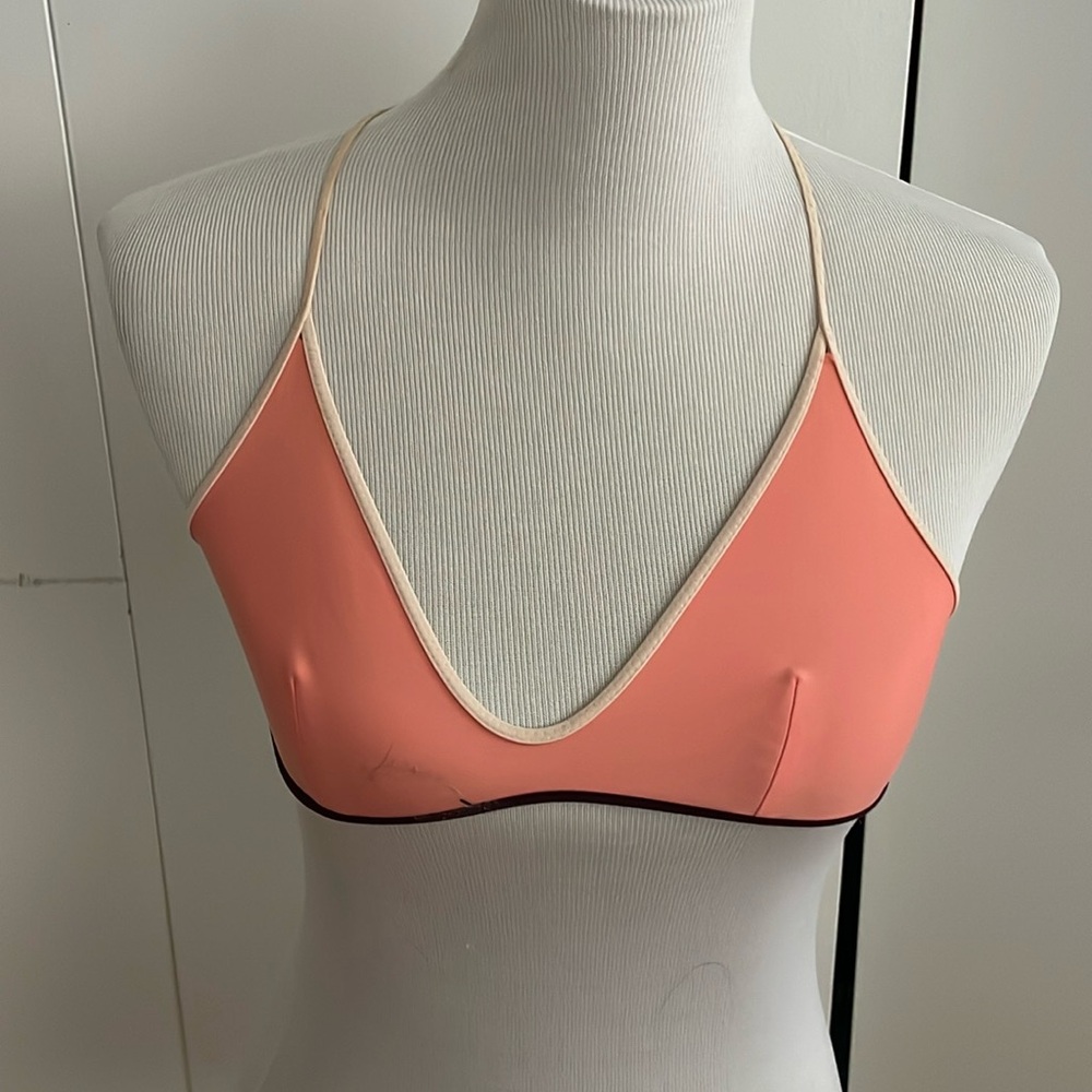 Reversible Lululemon swim bikini top neon green peach